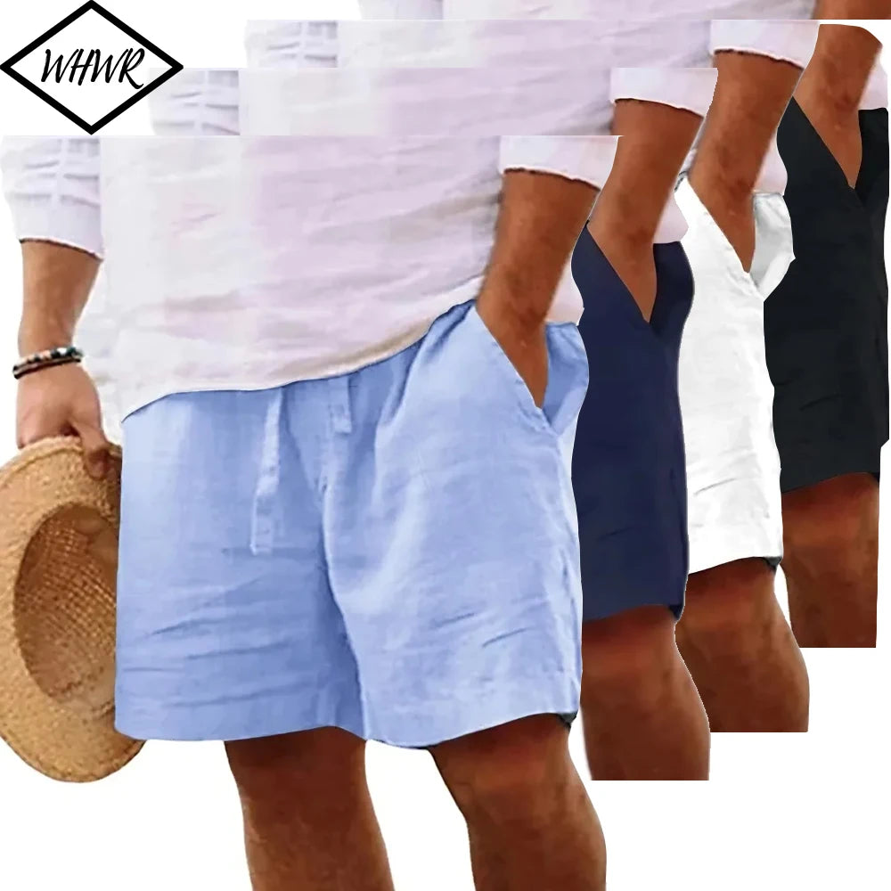 Calções Casuais de Linho Leve