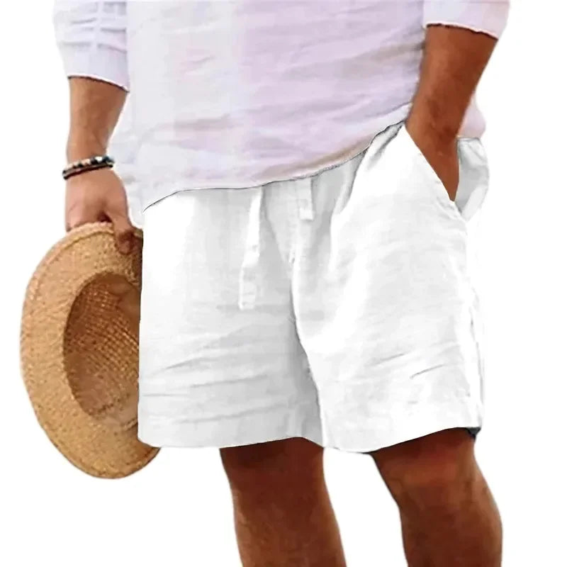 Calções Casuais de Linho Leve