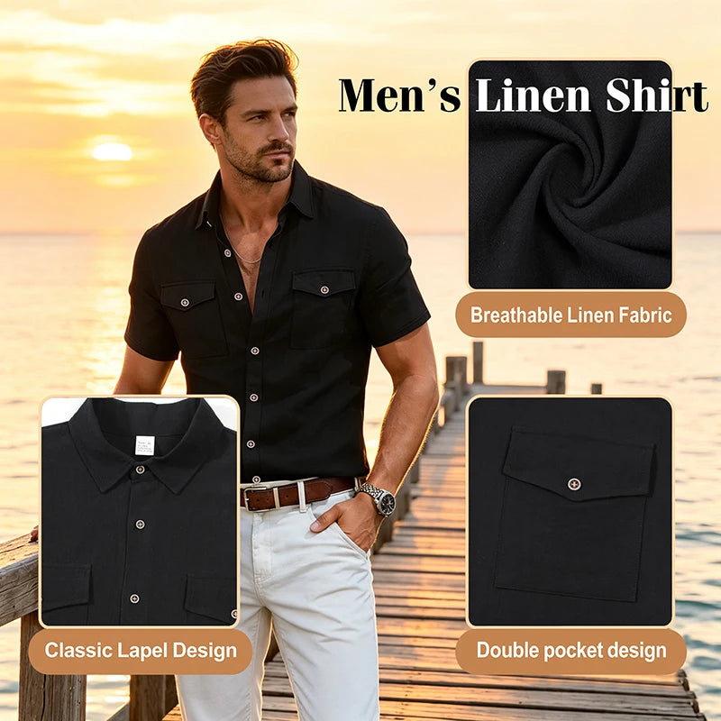 Camisa Safari em Linho Casual