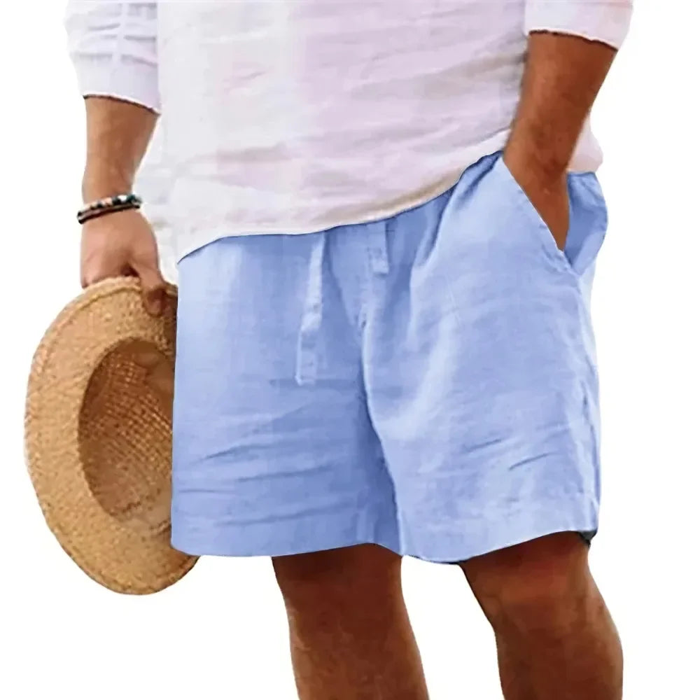 Calções Casuais de Linho Leve