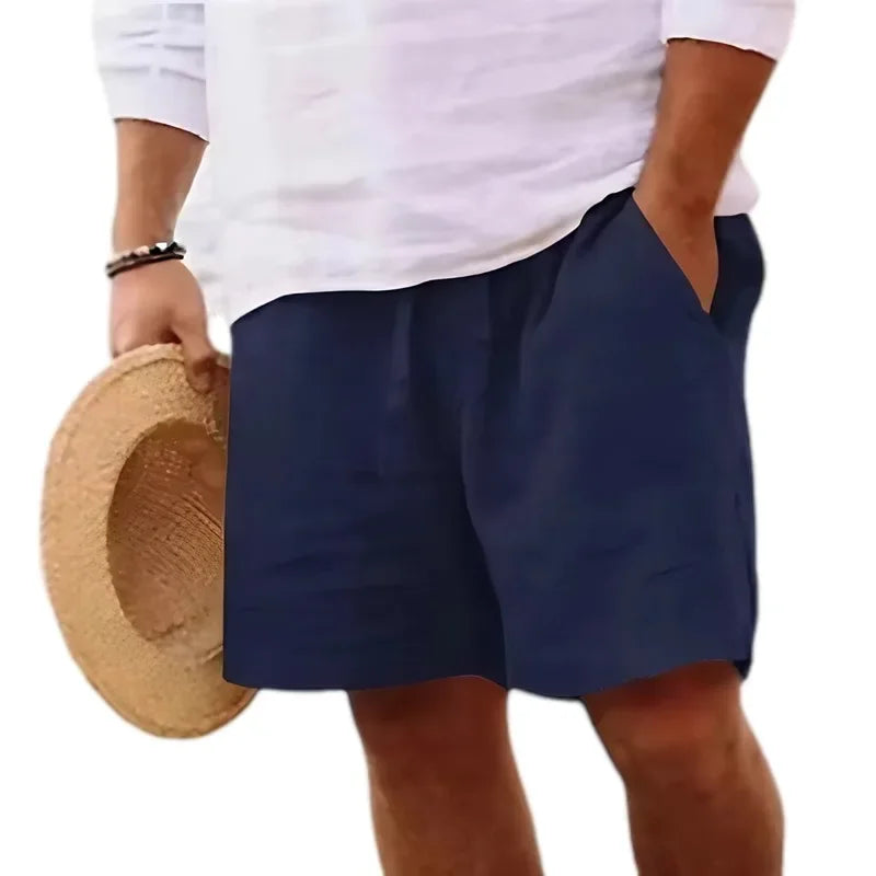Calções Casuais de Linho Leve