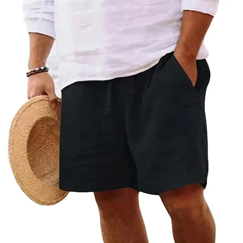 Calções Casuais de Linho Leve